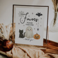 Halloween Baby Shower Favours Sign