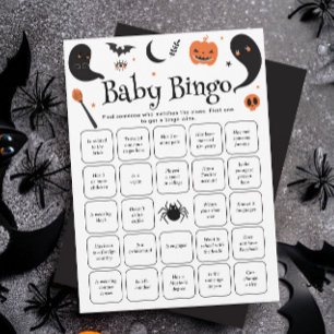 Halloween Baby Shower Find the guest Bingo Card