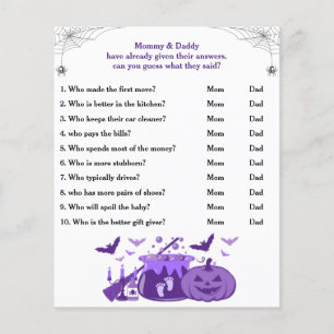 Halloween Baby Shower Game Guess Who Mum or Dad