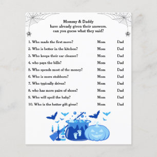 Halloween Baby Shower Game Guess Who Mum or Dad