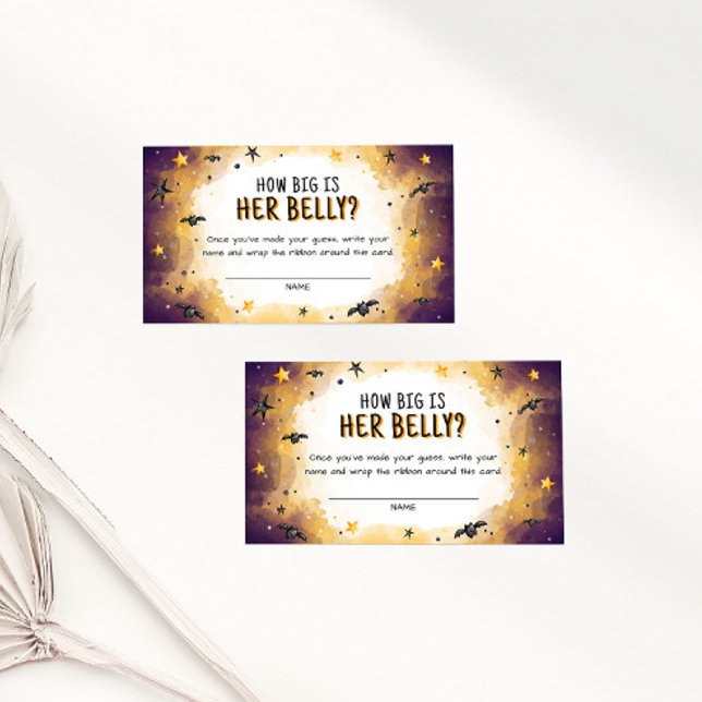 Halloween Baby Shower Game How Big is Her Belly Enclosure Card (Creator Uploaded)