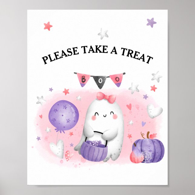 Halloween Baby Shower Girl Favour Sign  (Front)