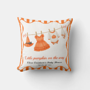 Halloween Baby Shower Girl Little Witch Pumpkin Cushion