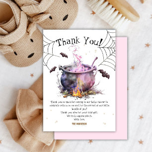 Halloween Baby Shower Girl Pink Thank You Card