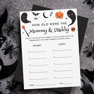 Halloween Baby Shower How Old Were They Game Card