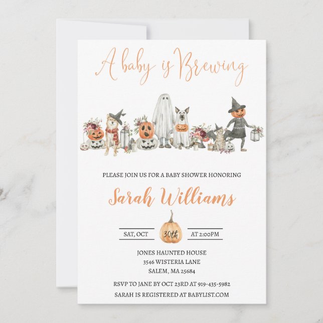 Halloween Baby Shower Invitation (Front)