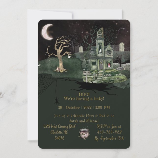 Halloween baby shower invitation (Front)