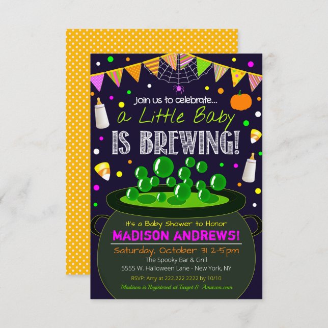 Halloween Baby Shower Invitation (Front/Back)