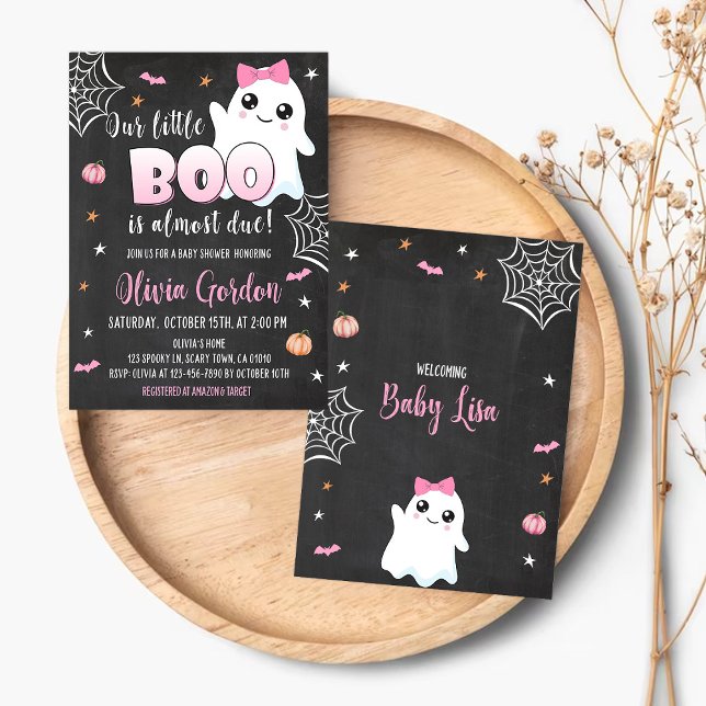 Halloween Baby Shower Invitation Cute Ghost Girl (Creator Uploaded)
