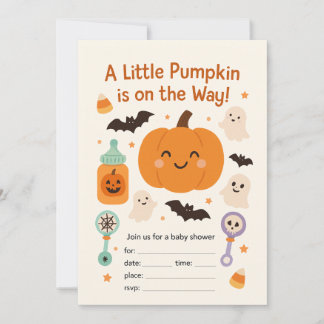 Halloween Baby Shower Invitation – Cute Pumpkin