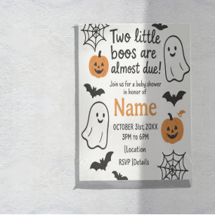 Halloween Baby Shower Invitation   Twins   Editabl