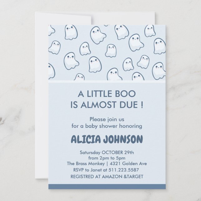 Halloween baby shower invitations cute (Front)
