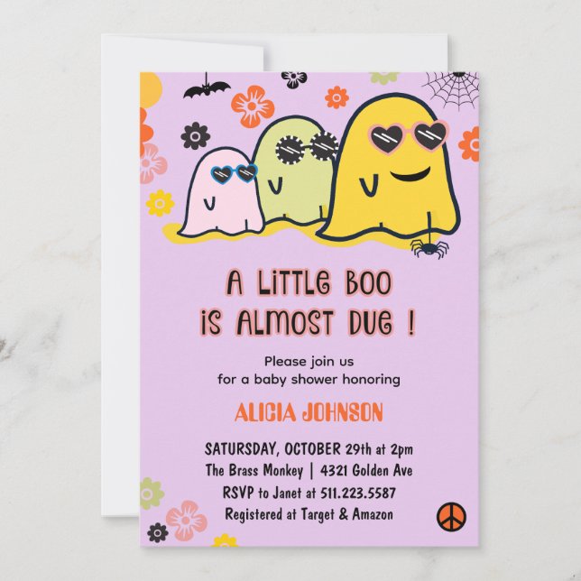 Halloween Baby Shower Invitations Girls (Front)