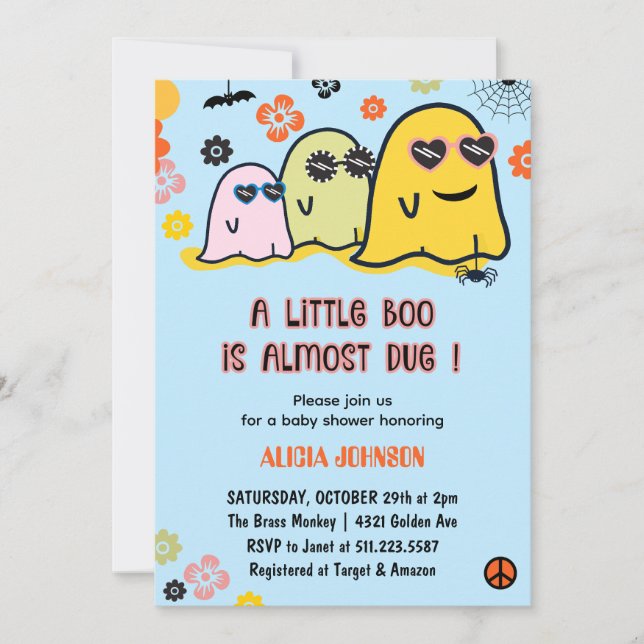 Halloween Baby Shower Invitations Little boo (Front)