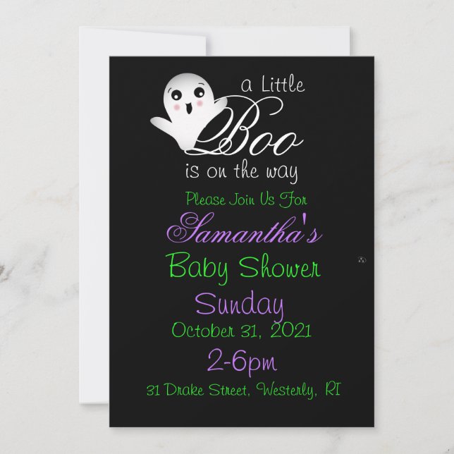 Halloween Baby Shower Invites (Front)