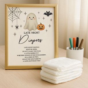 Halloween Baby Shower Late Night Diapers Budget Flyer