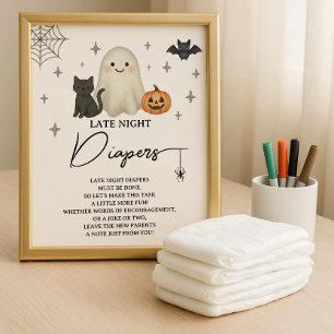 Halloween Baby Shower Late Night Diapers Budget Flyer