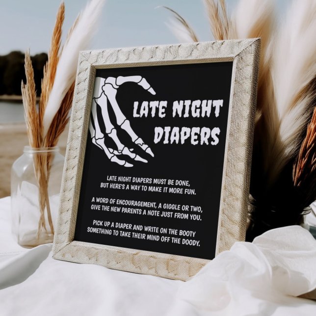 Halloween Baby Shower Late Night Diapers Game Sign (Creator Uploaded)
