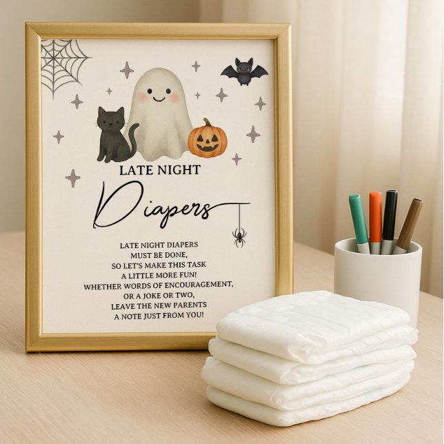 Halloween Baby Shower Late Night Diapers Poster (Creator Uploaded)