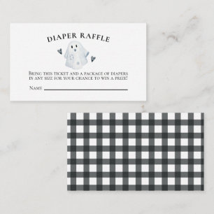 Halloween Baby Shower Little Boo Diaper Raffle Enclosure Card