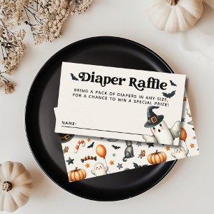 Halloween Baby Shower Little Boo Diaper Raffle Enclosure Card