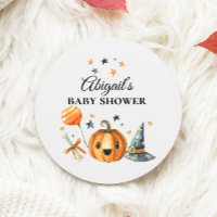 Halloween Baby Shower Little Boo is Due Sticker