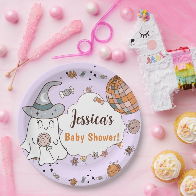 Halloween Baby Shower Little Boo Paper Plates (Party)