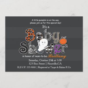 Halloween BABY SHOWER Modern Chic Invitation