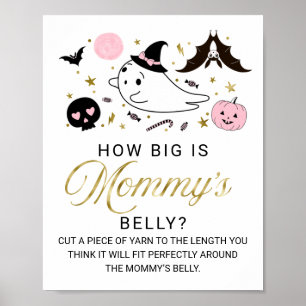 Halloween Baby Shower Mummy’s Belly Game Sign