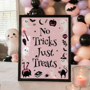 Halloween Baby Shower No Tricks Just Treats Favour Poster