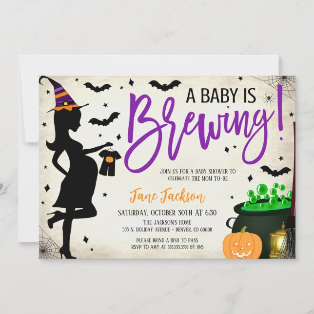Halloween Baby Shower Party Invitation (Front)