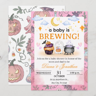 Halloween Baby Shower Personalised Invitation
