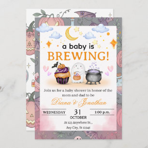 Halloween Baby Shower Personalized Invitation