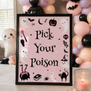 Halloween Baby Shower Pick Your Poison Drink Poster