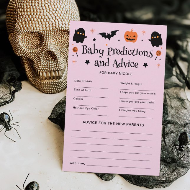 Halloween Baby Shower Predictions Advice Game (Creator Uploaded)