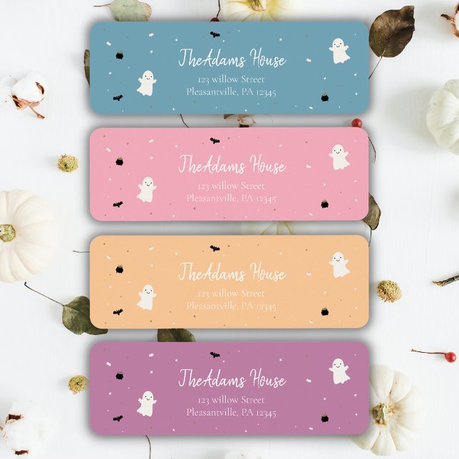 Halloween Baby Shower Pumpkin Little Boo return Address Label (Creator Uploaded)