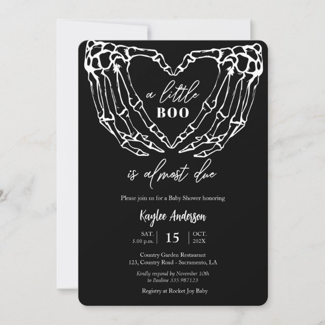 Halloween Baby Shower Skeleton hands Invitation (Front)
