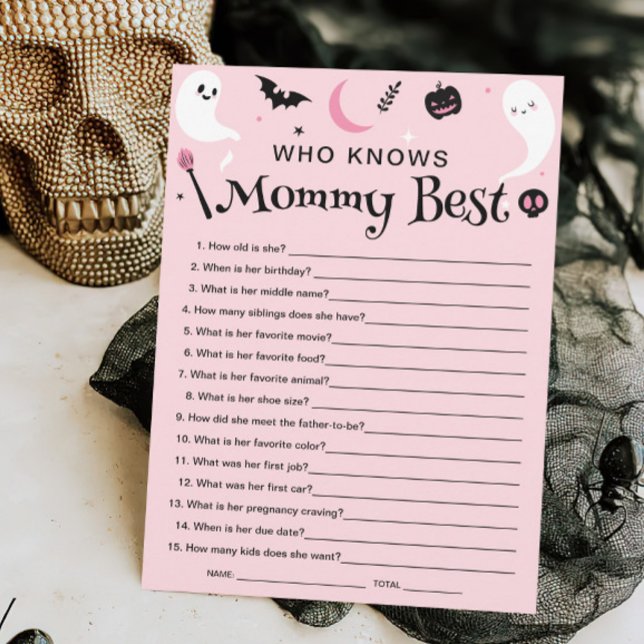Halloween Baby Shower Who Knows Mum Best Game Card (Creator Uploaded)