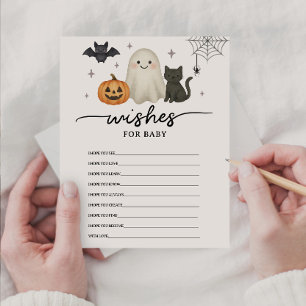 Halloween Baby Shower Wishes For Baby And Game Advice Card