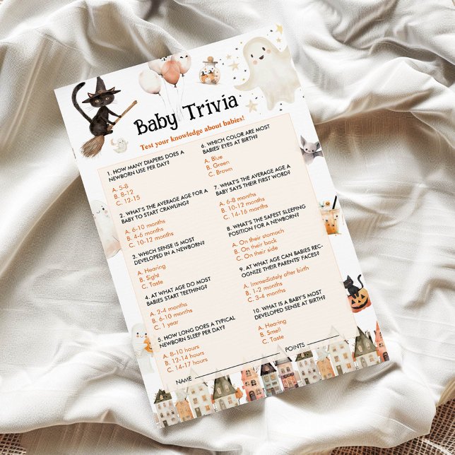 Halloween Baby Trivia Baby Shower Game (Creator Uploaded)
