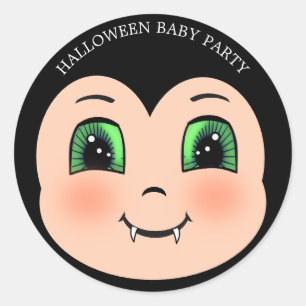 Halloween baby vampire classic round sticker