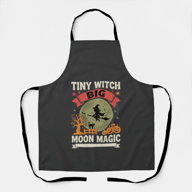 Halloween Baby Witch Moon Magic Apron (Front)