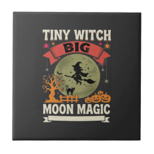Halloween Baby Witch Moon Magic Ceramic Tile