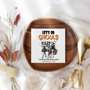 Halloween Bachelorette let's go ghoul Napkin