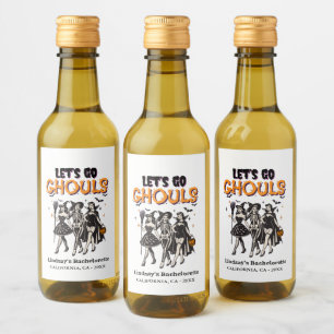 Halloween Bachelorette let's go ghoul Wine Label