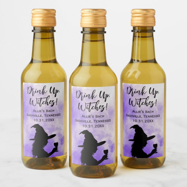 Halloween Bachelorette Party Drink Up Witches Wine Label (Bottles)