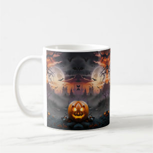 Halloween Background in Orange and Grey Tones Coffee Mug