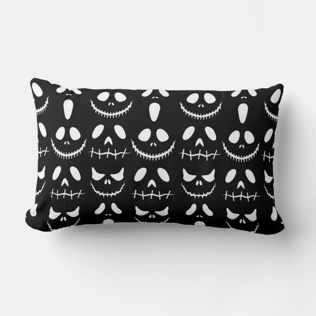 Halloween background. Seamless pattern with hallow Lumbar Cushion (Front)