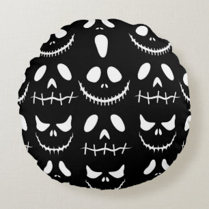 Halloween background. Seamless pattern with hallow Round Cushion