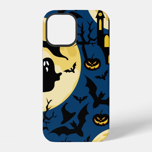 Halloween background. Seamless pattern with moons, iPhone Case (Back)